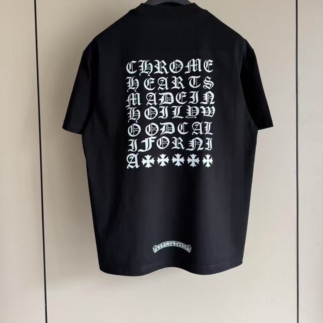 【Chrome Hearts】クロムハーツ新しいクロスサマーラウンドネックTシャツ男女兼用