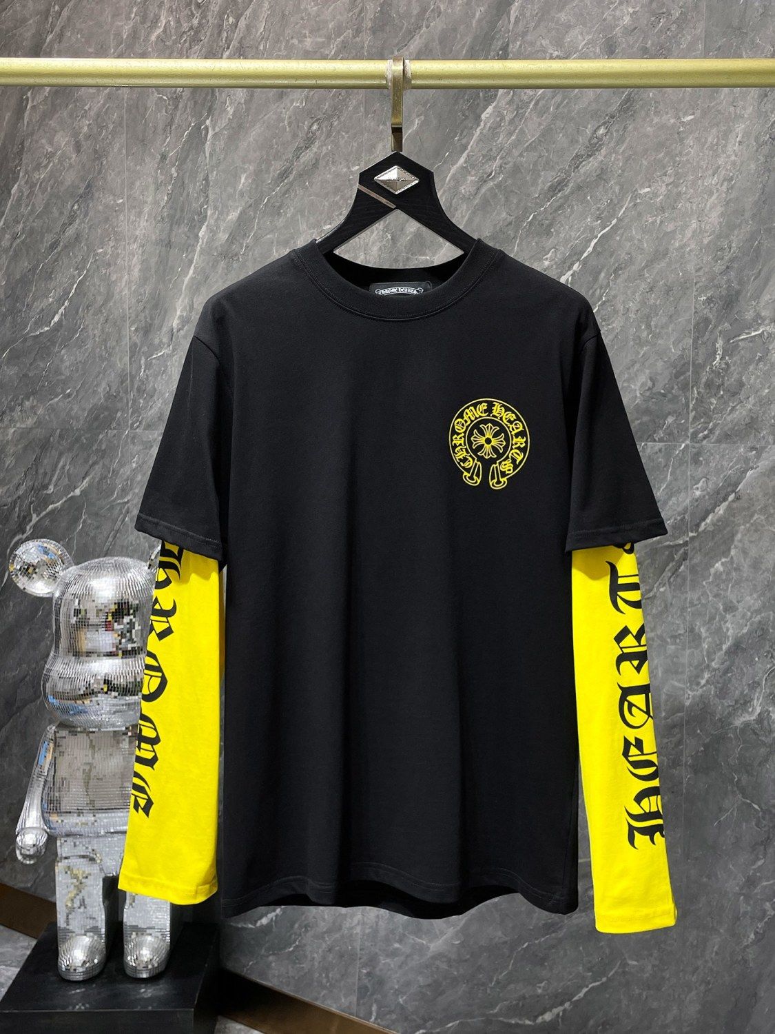 【Chrome Hearts】Chrome Hearts 長袖 Tシャツ カラーステッチ クロスコントラスト ゆったり 男女兼用 カップル ボトムス シャツ