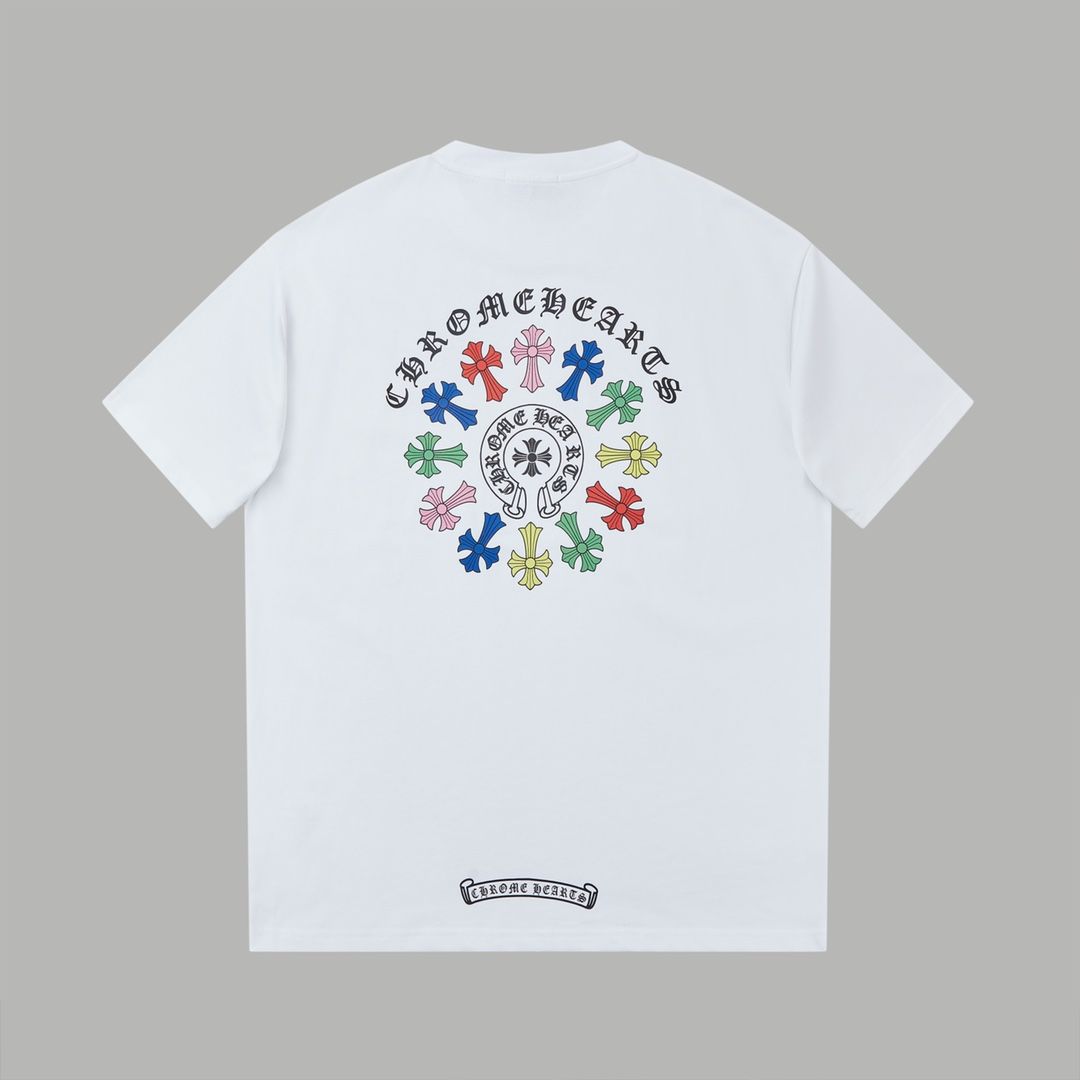 【Chrome Hearts】クロムハーツ Tシャツ クロスルーズプリント半袖 男女兼用