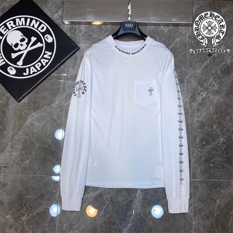 【Chrome-hearts】クロキシンの新しいクロスシェルフロング - スリーブの男性と女性同じモデル