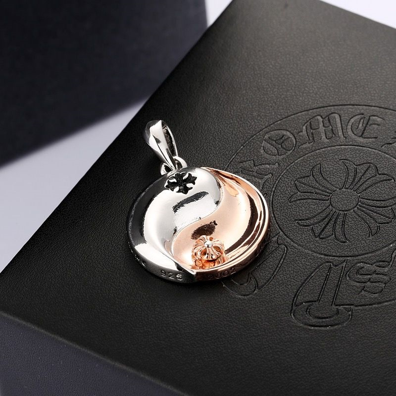 【Chrome-hearts】クロキシンネックレス太極ジンとヤンペンダント