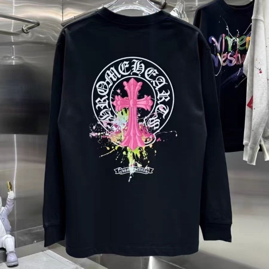 【Chrome Herats 】クロムハーツ クロスプリント ラウンドネック Tシャツ メンズ