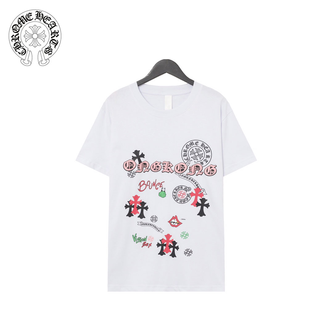 Chrome Hearts クロムハーツ  2024新しいクロス梵字ルーズ半袖Tシャツ