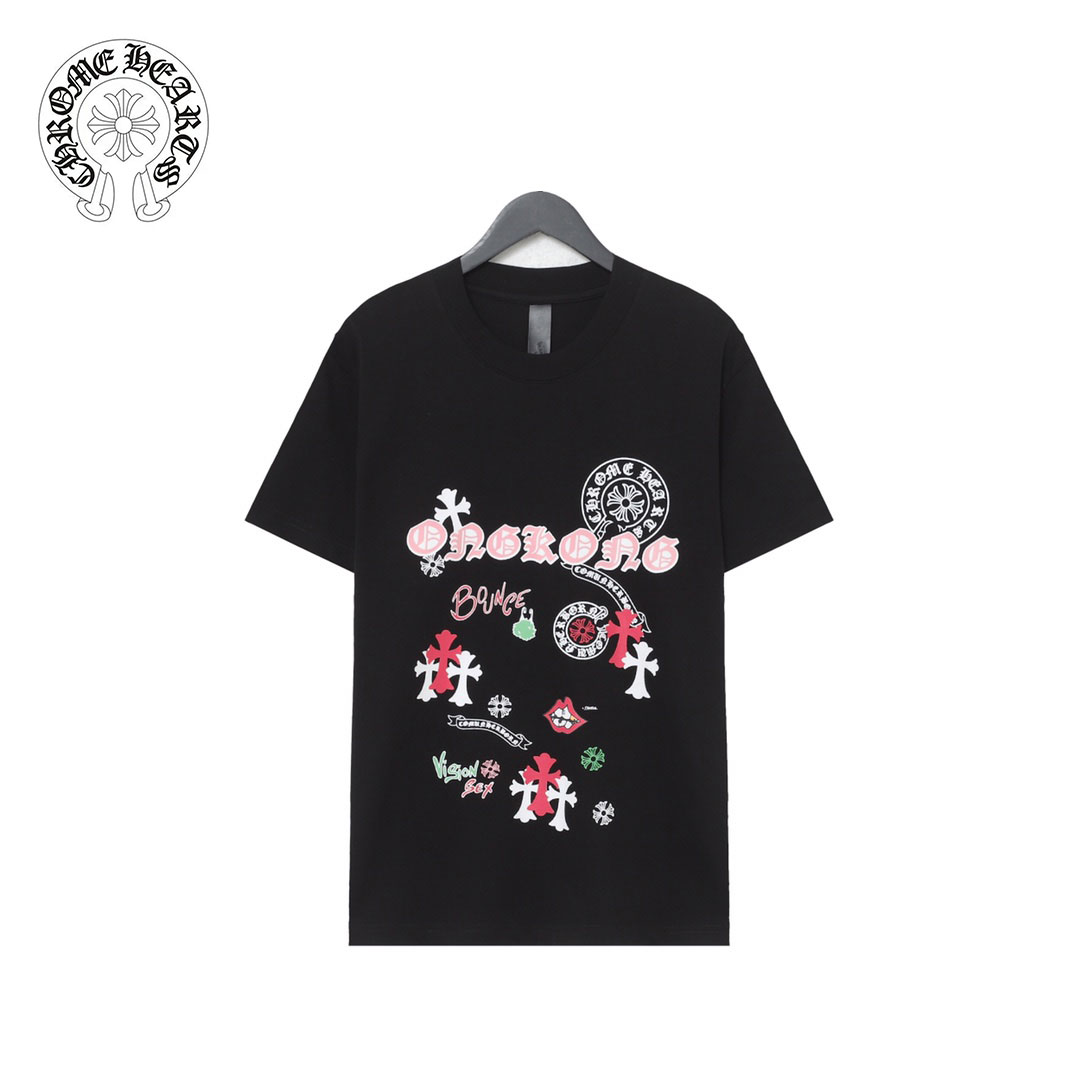 Chrome Hearts クロムハーツ  2024新しいクロス梵字ルーズ半袖Tシャツ