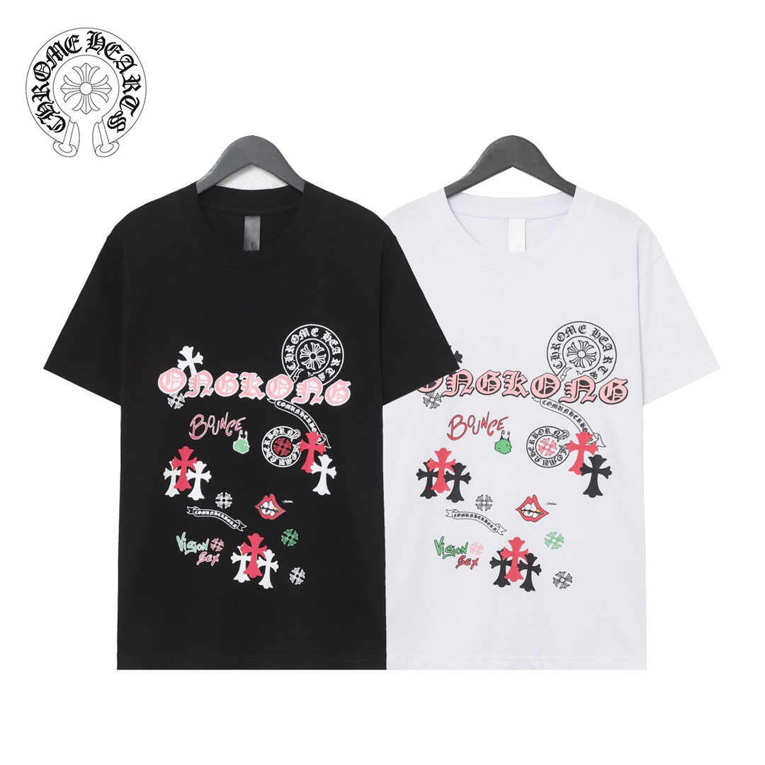Chrome Hearts クロムハーツ  2024新しいクロス梵字ルーズ半袖Tシャツ