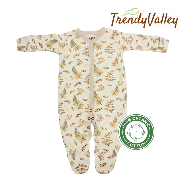 Trendyvalley Organic Cotton Long Sleeve Long Pant Baby Romper （Seasons Design)