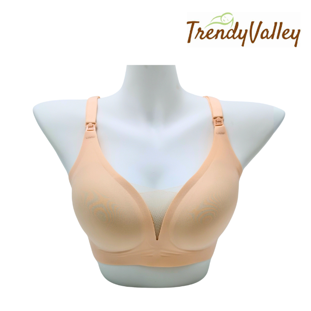 Trendyvalley Ice Silk Maternity & Breastfeeding Nursing Bra ( Lace)