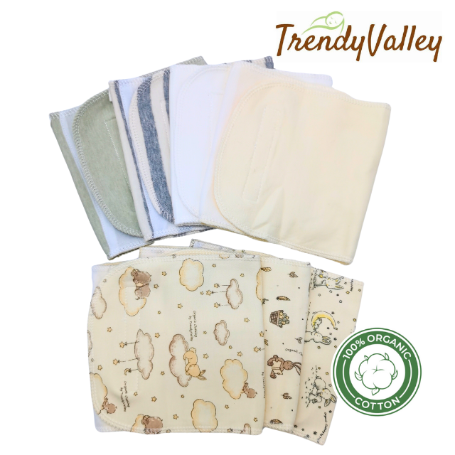 Trendyvalley Organic Cotton Baby Tummy Belly Binder 2 in 1 Bundle
