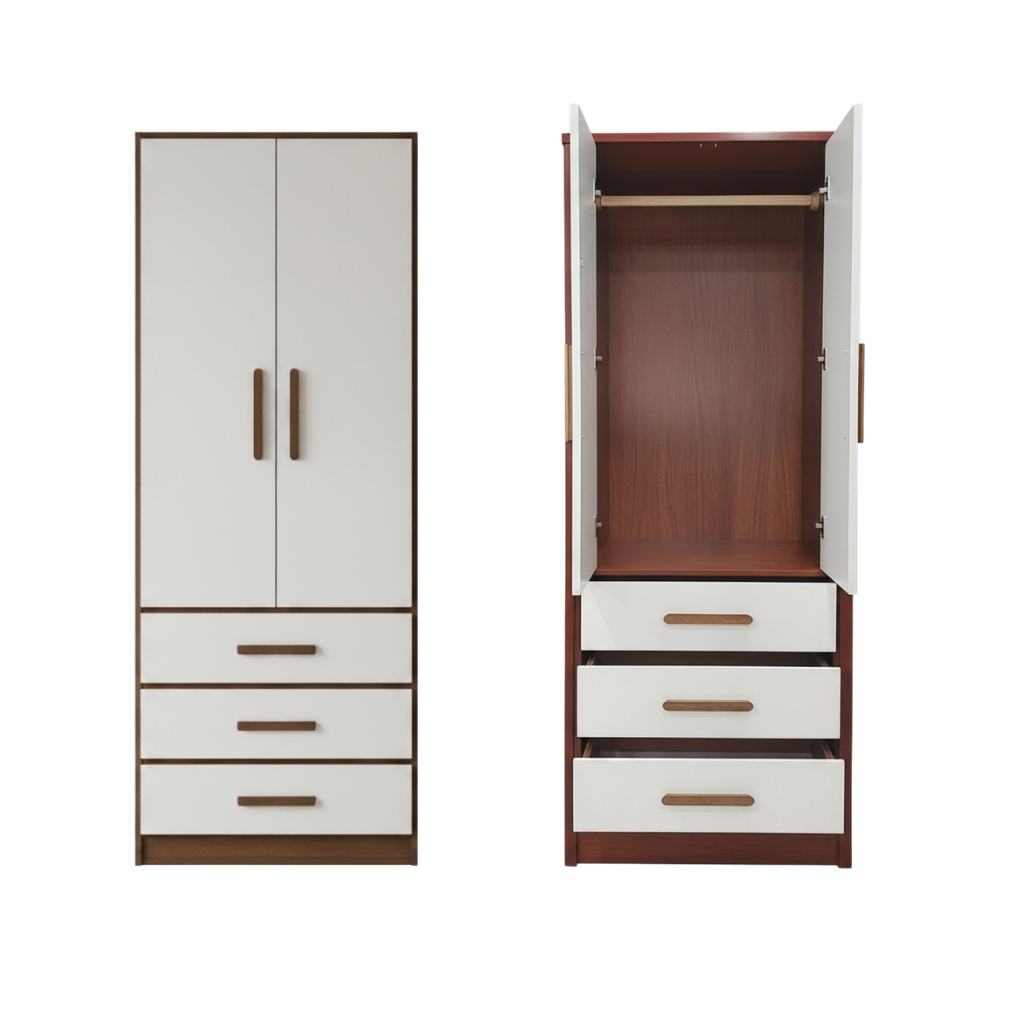 Carlo 2 Doors With Drawer Wardrobe