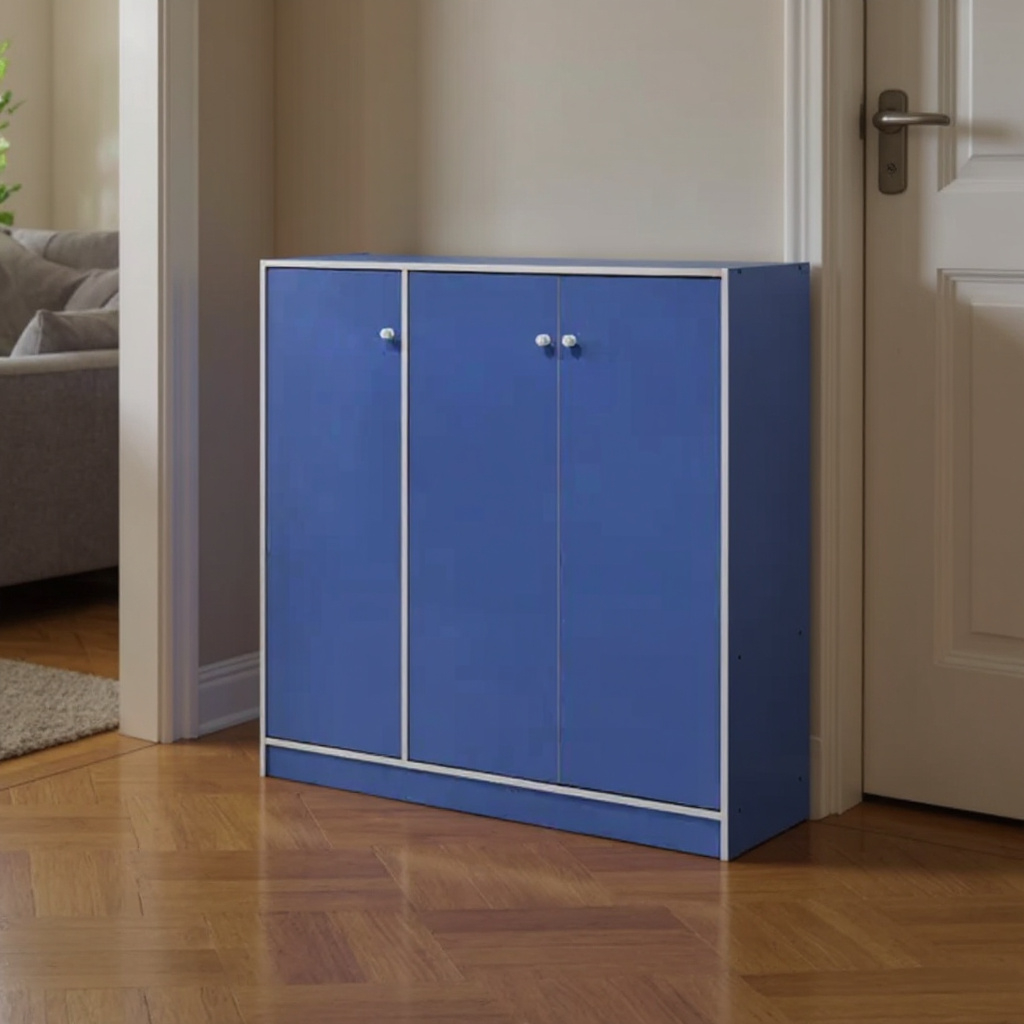 3 Door Blue Children Multipurpose Cabinet