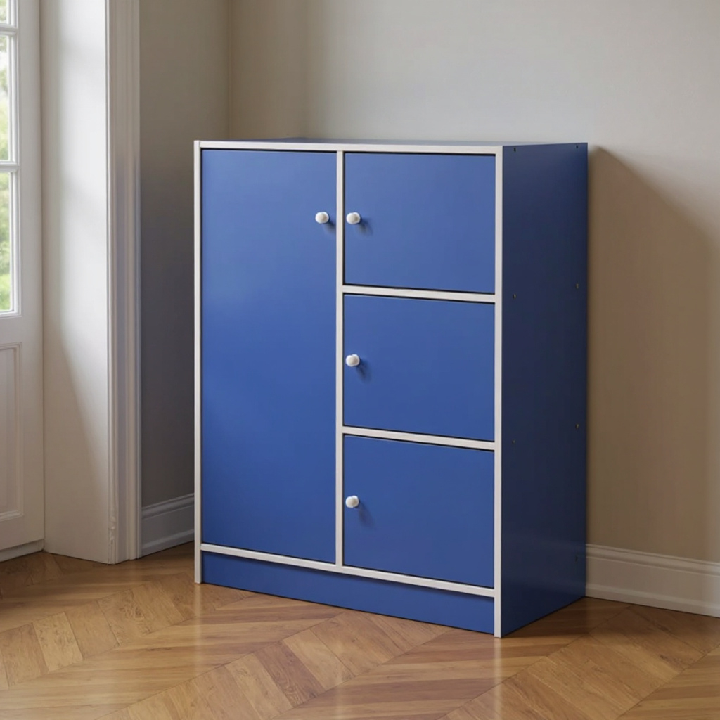 4 Door Blue Children Multipurpose Cabinet