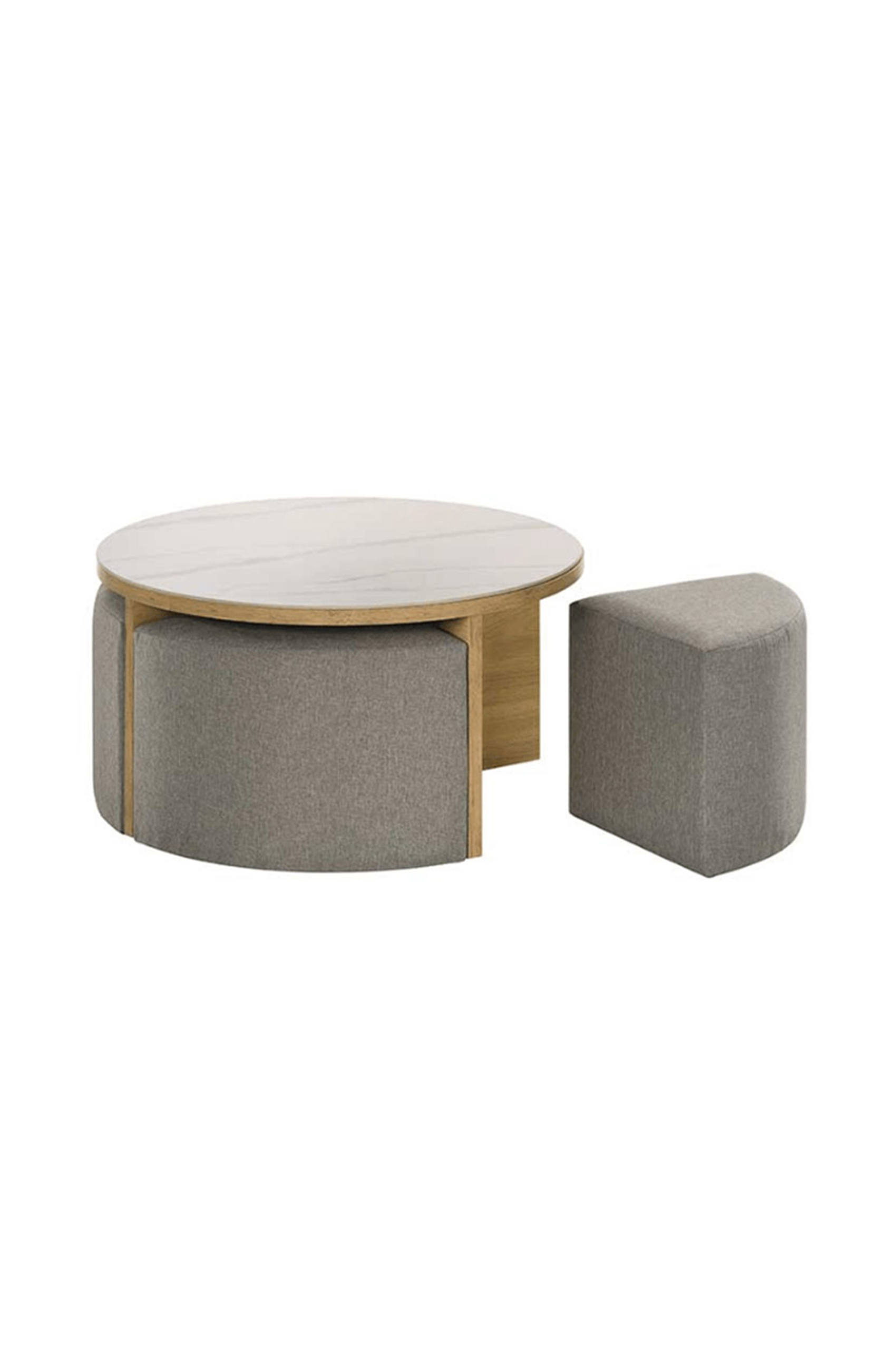 Capri Round Coffee Table + 4 Stool 