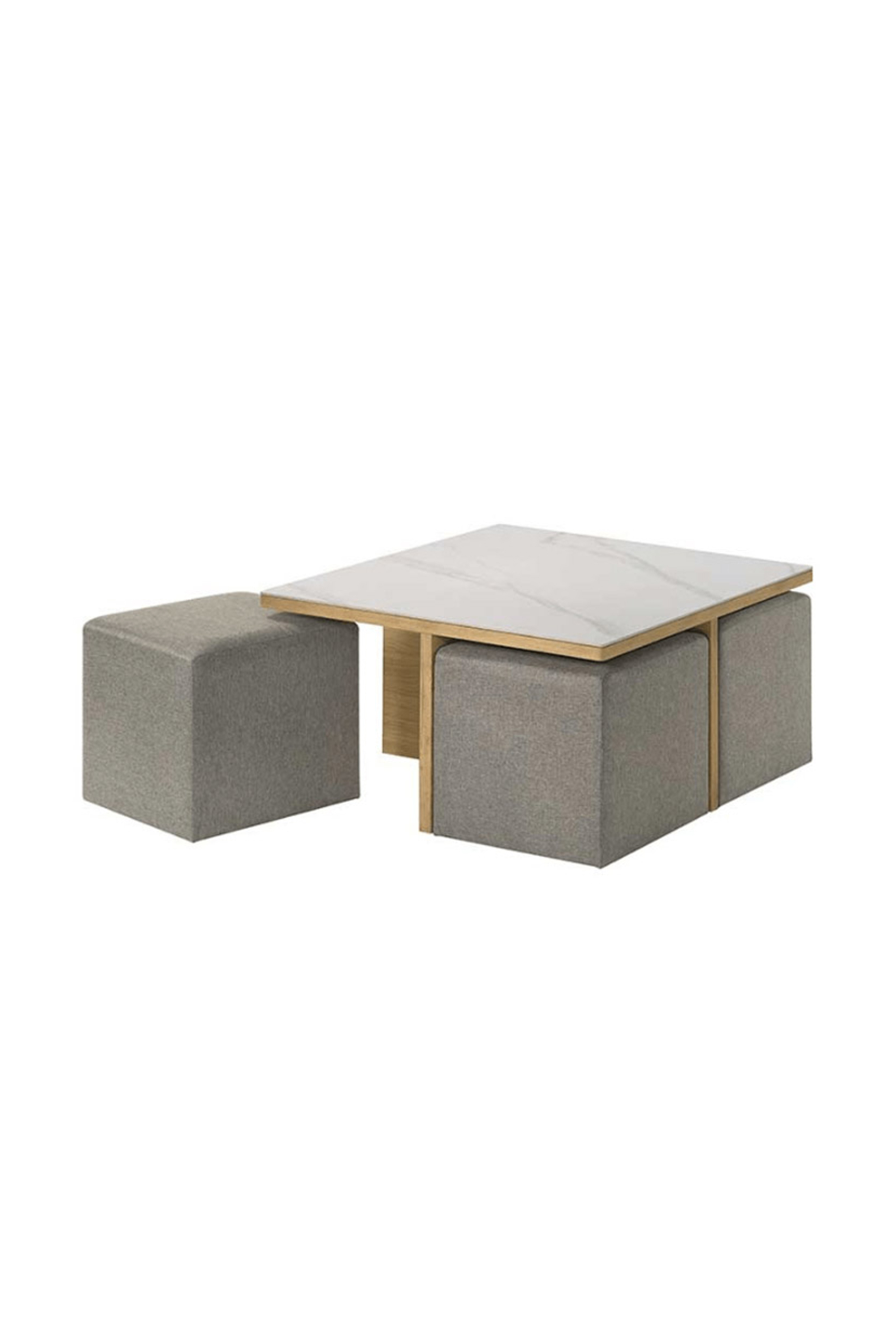 Capri Square Coffee Table + 4 Stool