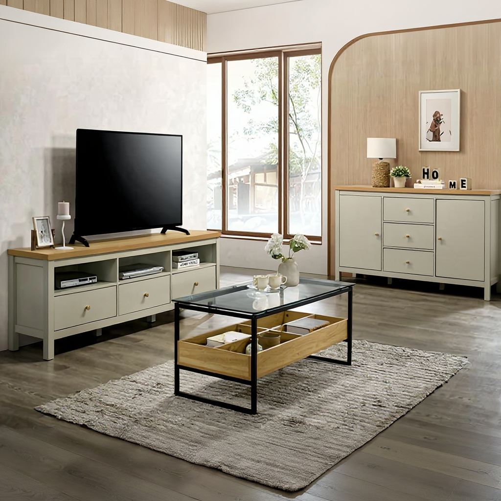 Akara Multipurpose Cabinet  (Light Grey)