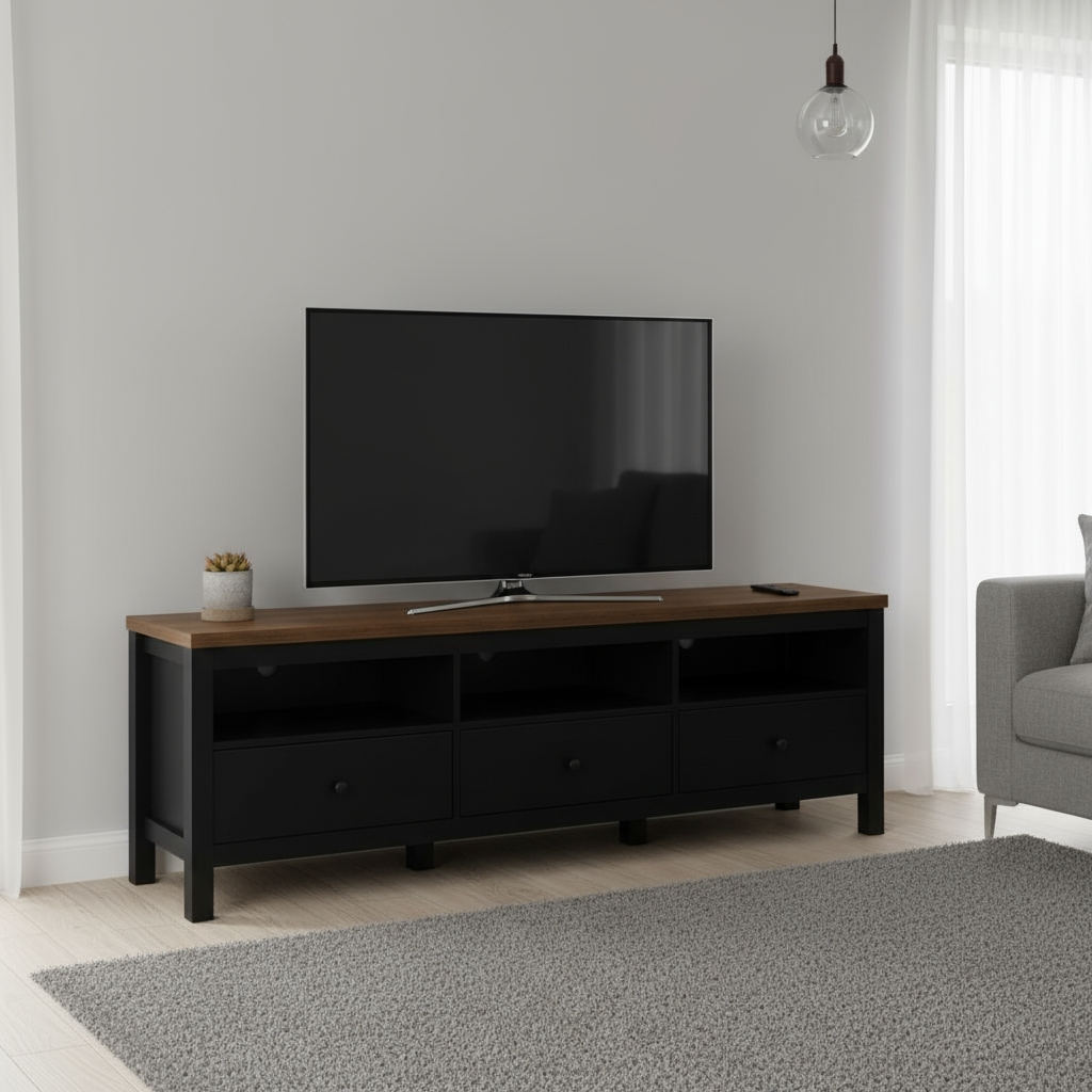 Akara 6ft TV Console (Black)
