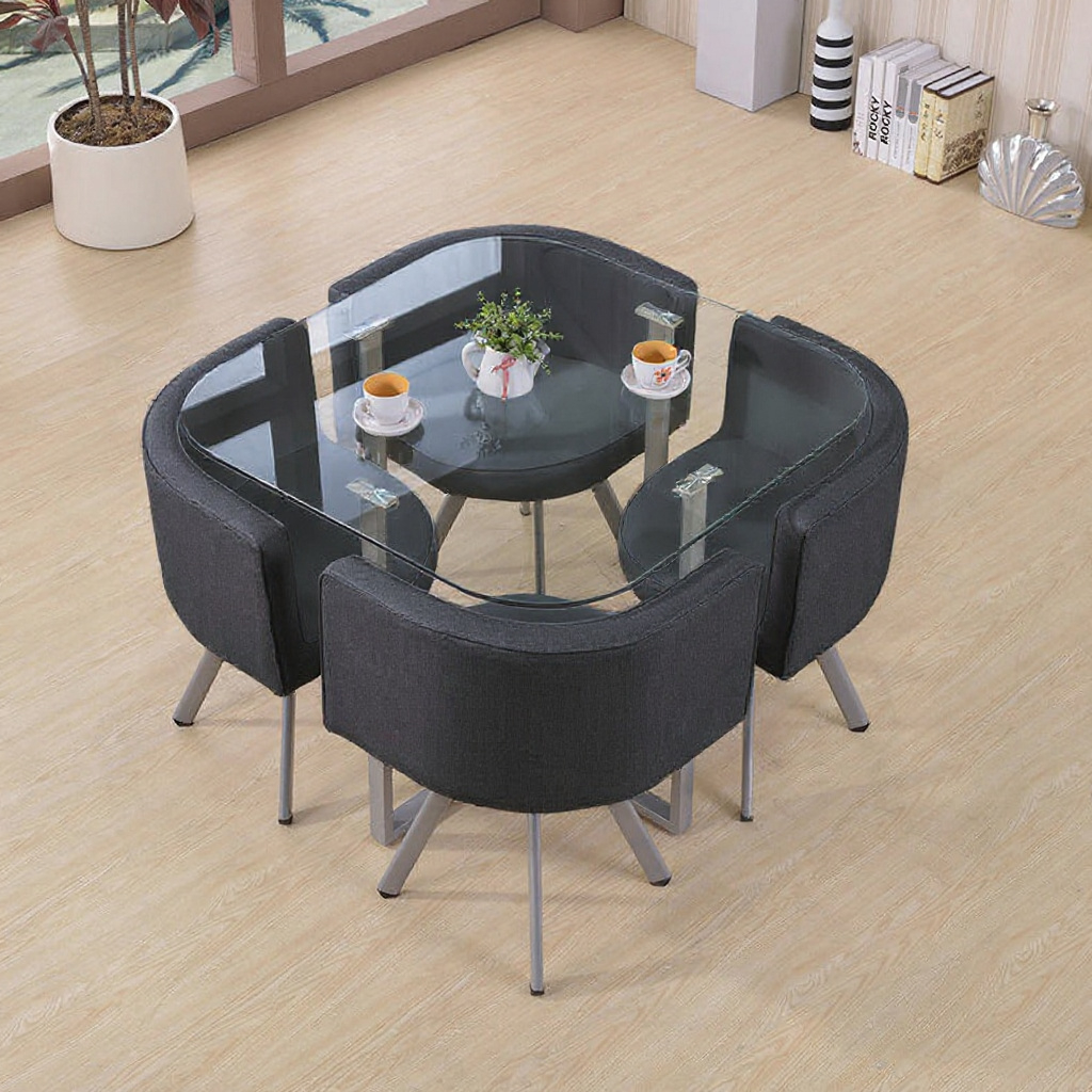 Algarve Glass Stowaway Dining Set