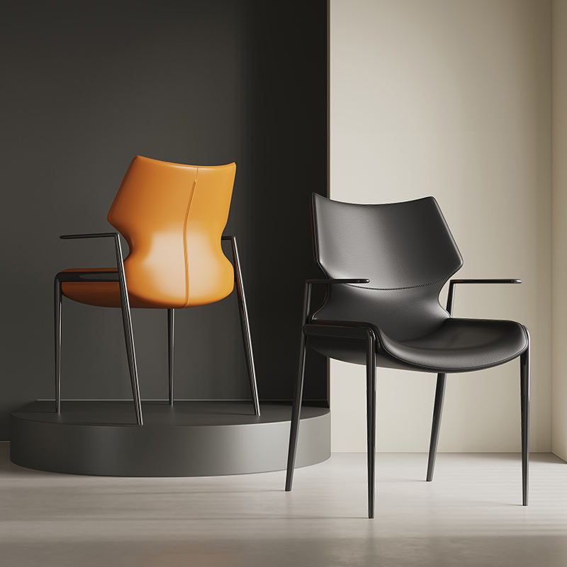 Alimena Rose Gold Arm Dining Chair