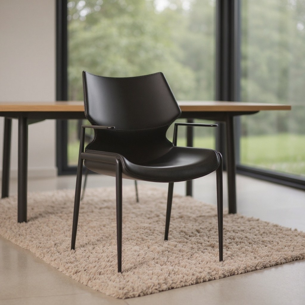 Alimena Black Arm Dining Chair