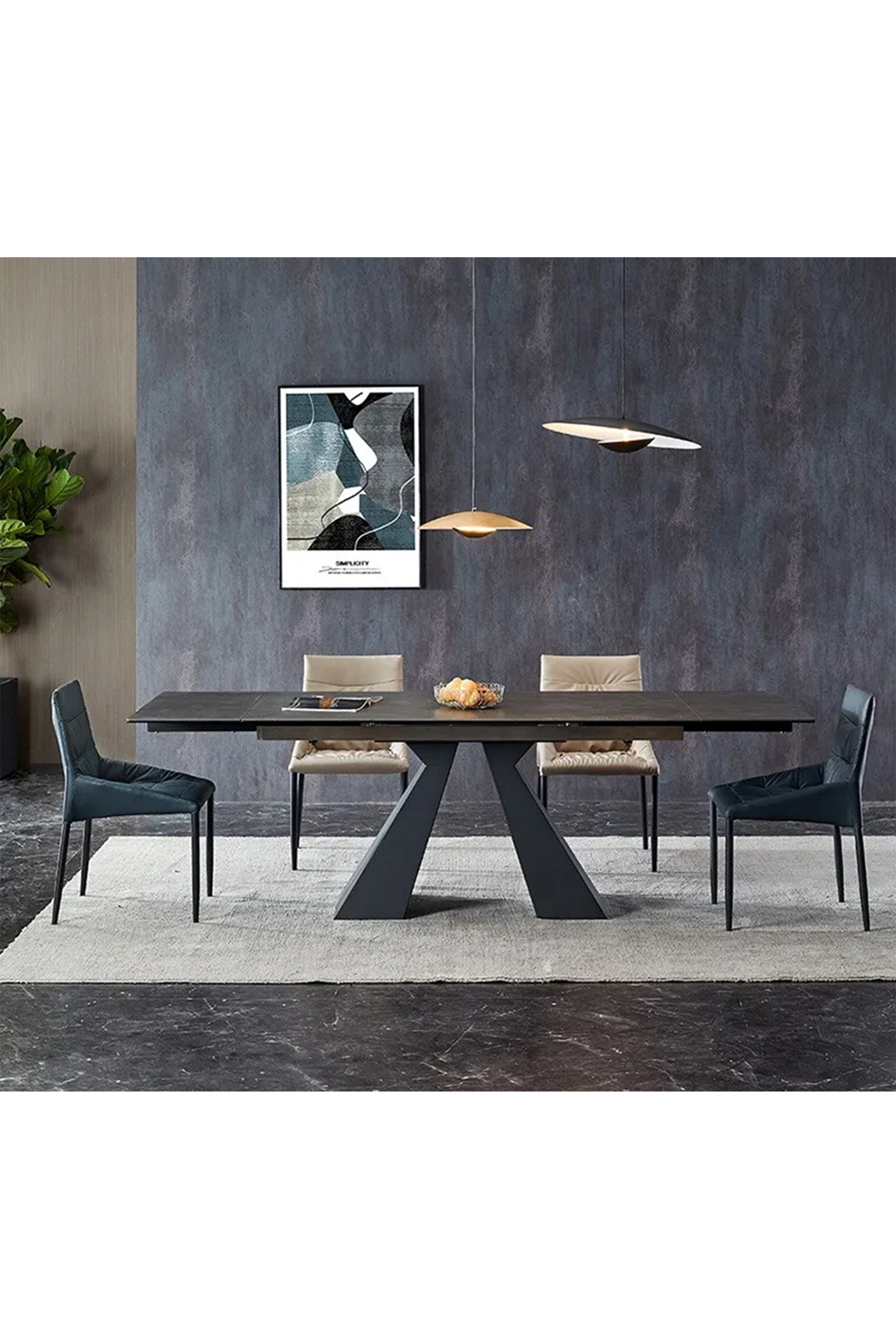 Alluvioni 1.6m Extendable Dining Table - Side to Extend