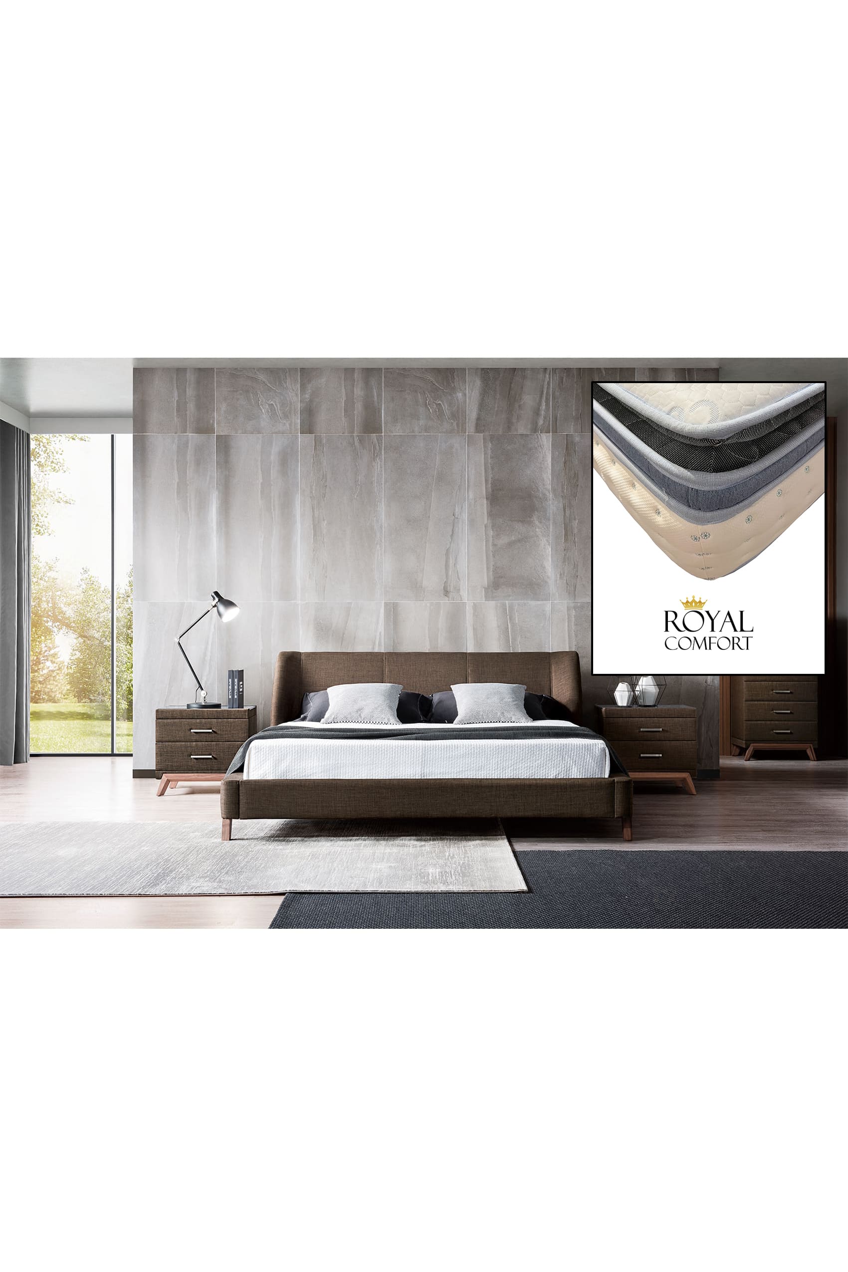 Ander Designer Bed Frame + Royal Comfort Pillow Top Mattress