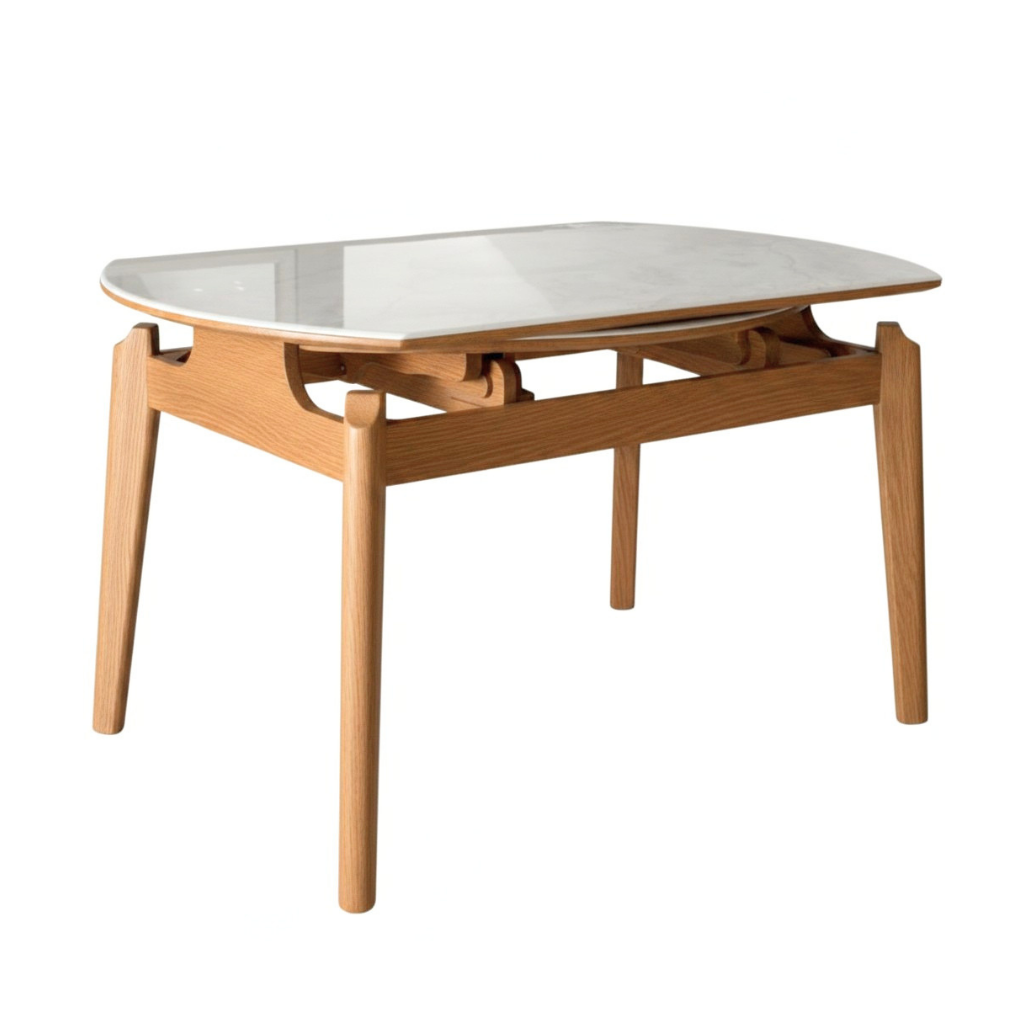 Andrea Faux Marble Extendable Round Dining Table