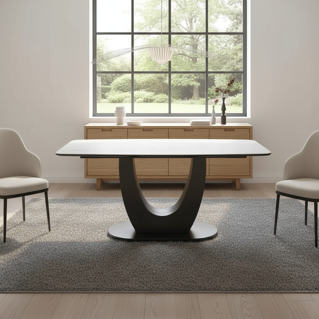 Arsizio Black Leg Dining Table