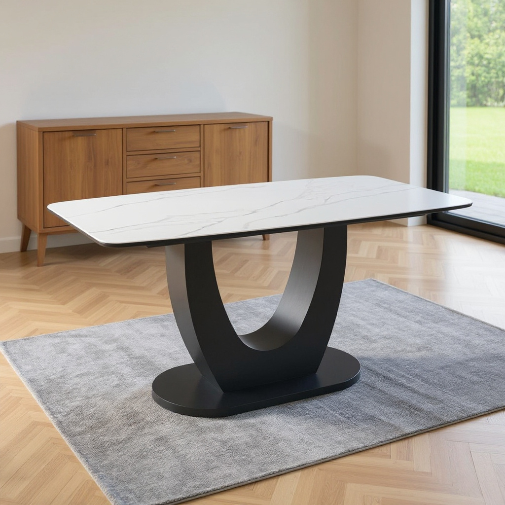 Arsizio Black Leg Dining Table