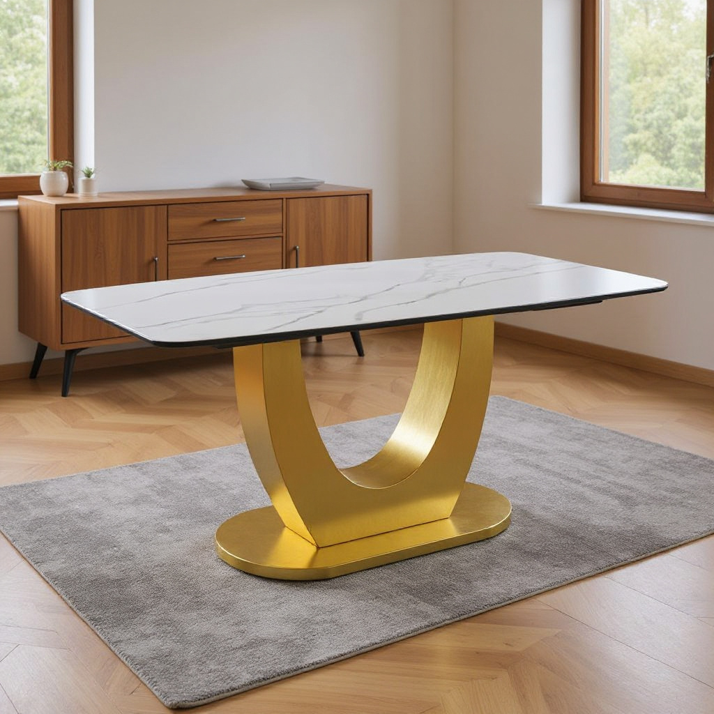 Arsizio Gold Leg Dining Table