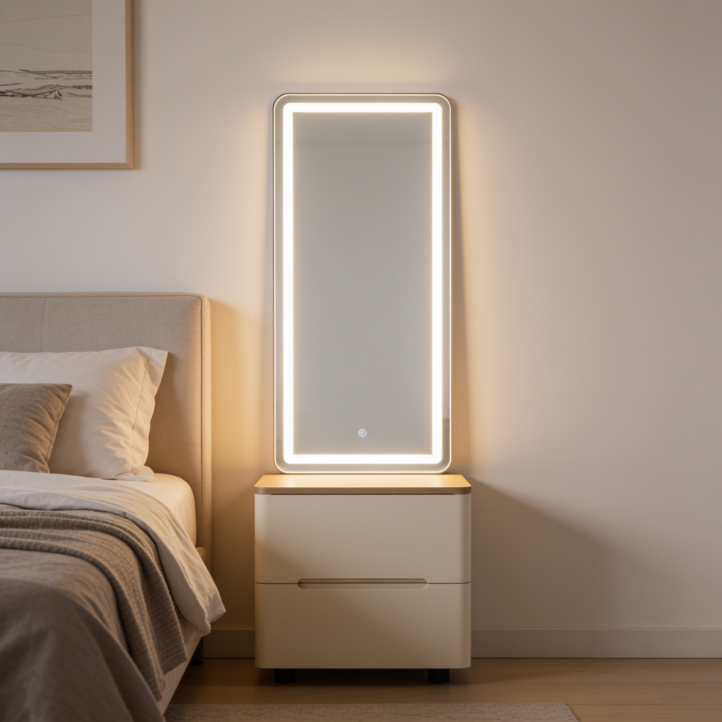 Aspen Aspen Modern Cream 2 Drawer Bedside Table