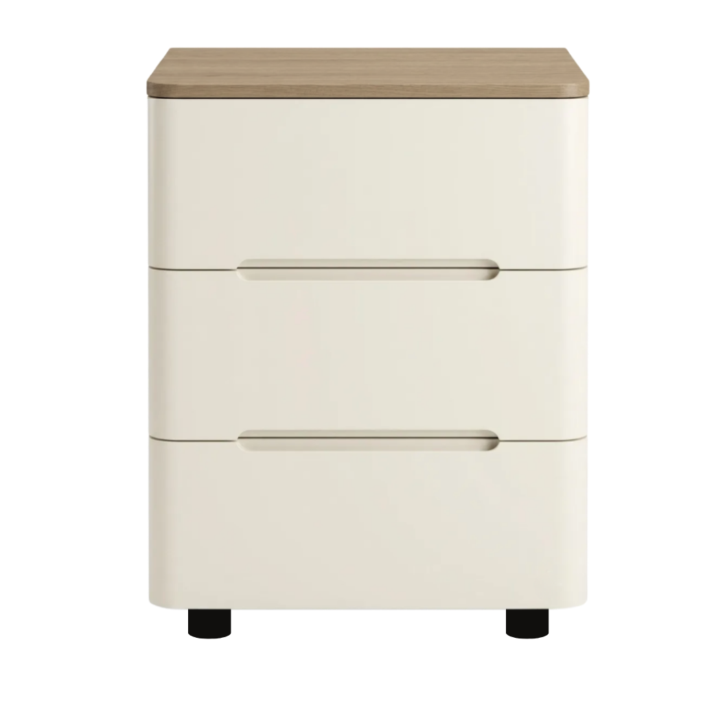 Aspen Aspen Modern Cream 3 Drawer Bedside Table