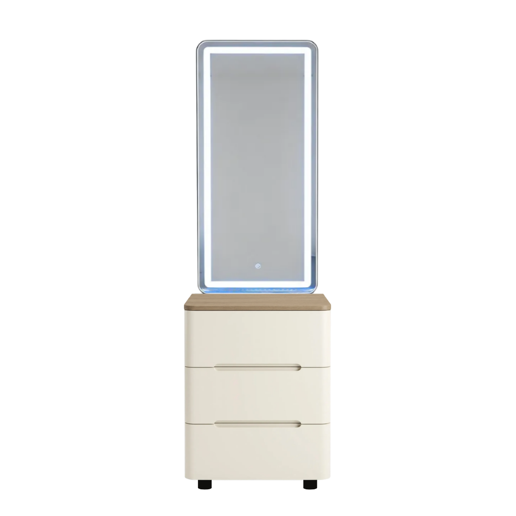 Aspen Aspen Modern Cream 3 Drawer Bedside Table