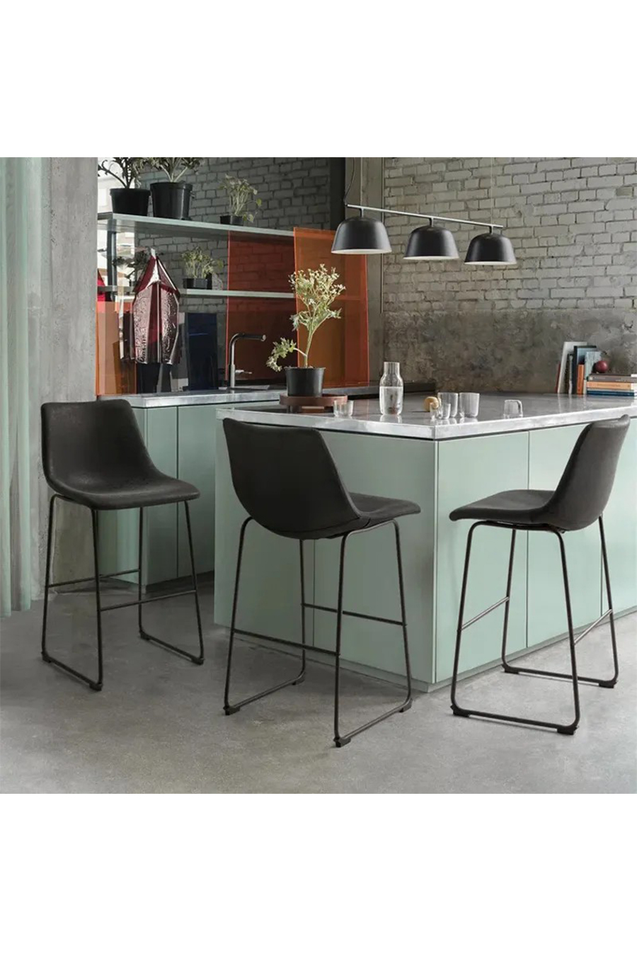 Barton Leather Bar Chair