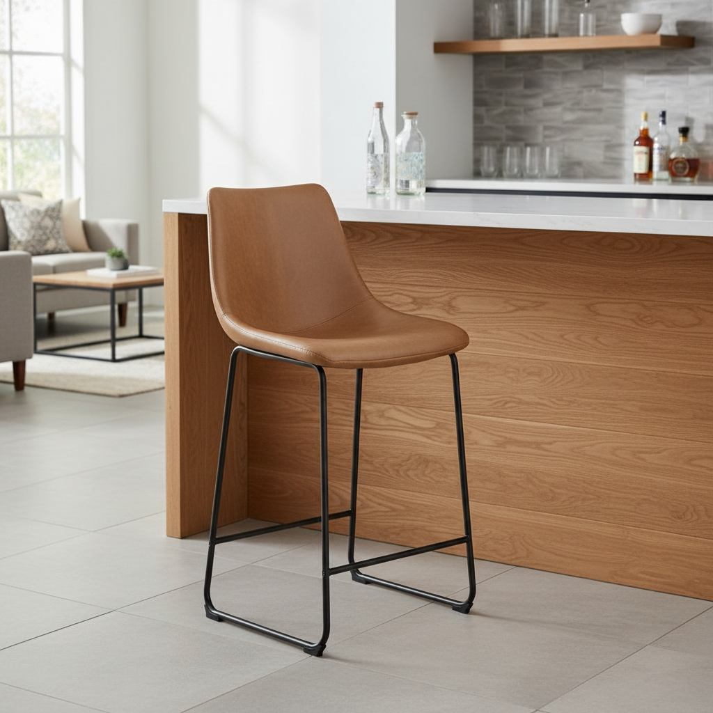 Barton Leather Bar Chair
