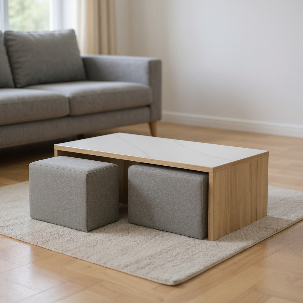 Capri Coffee Table + 2 Stool
