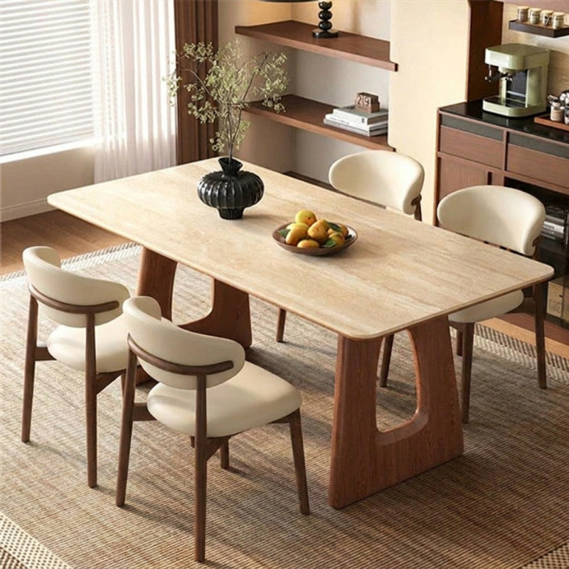 Caleb Travertine Dining Table