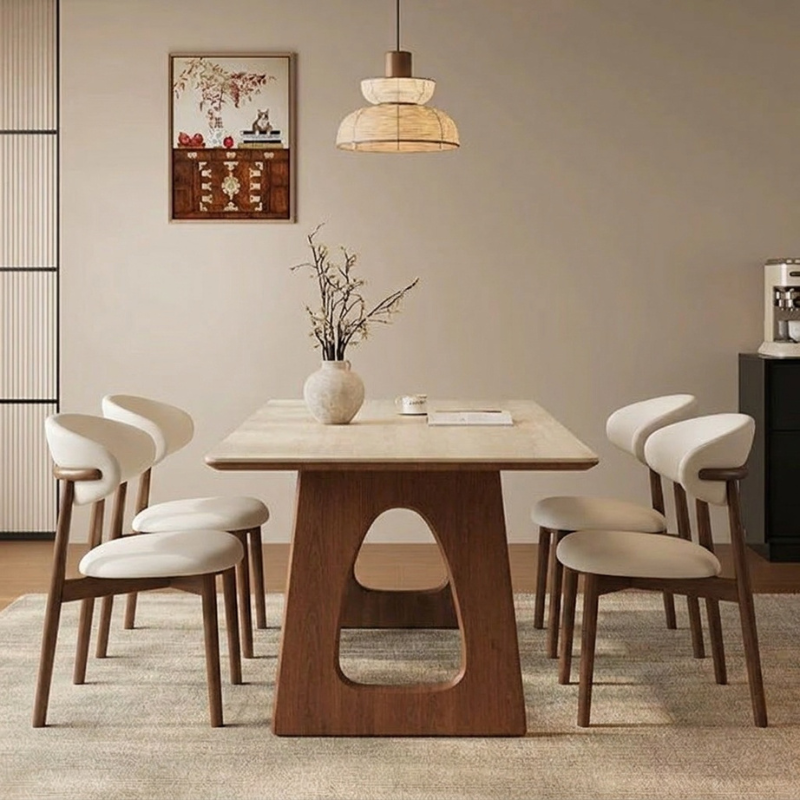 Caleb Travertine Dining Table