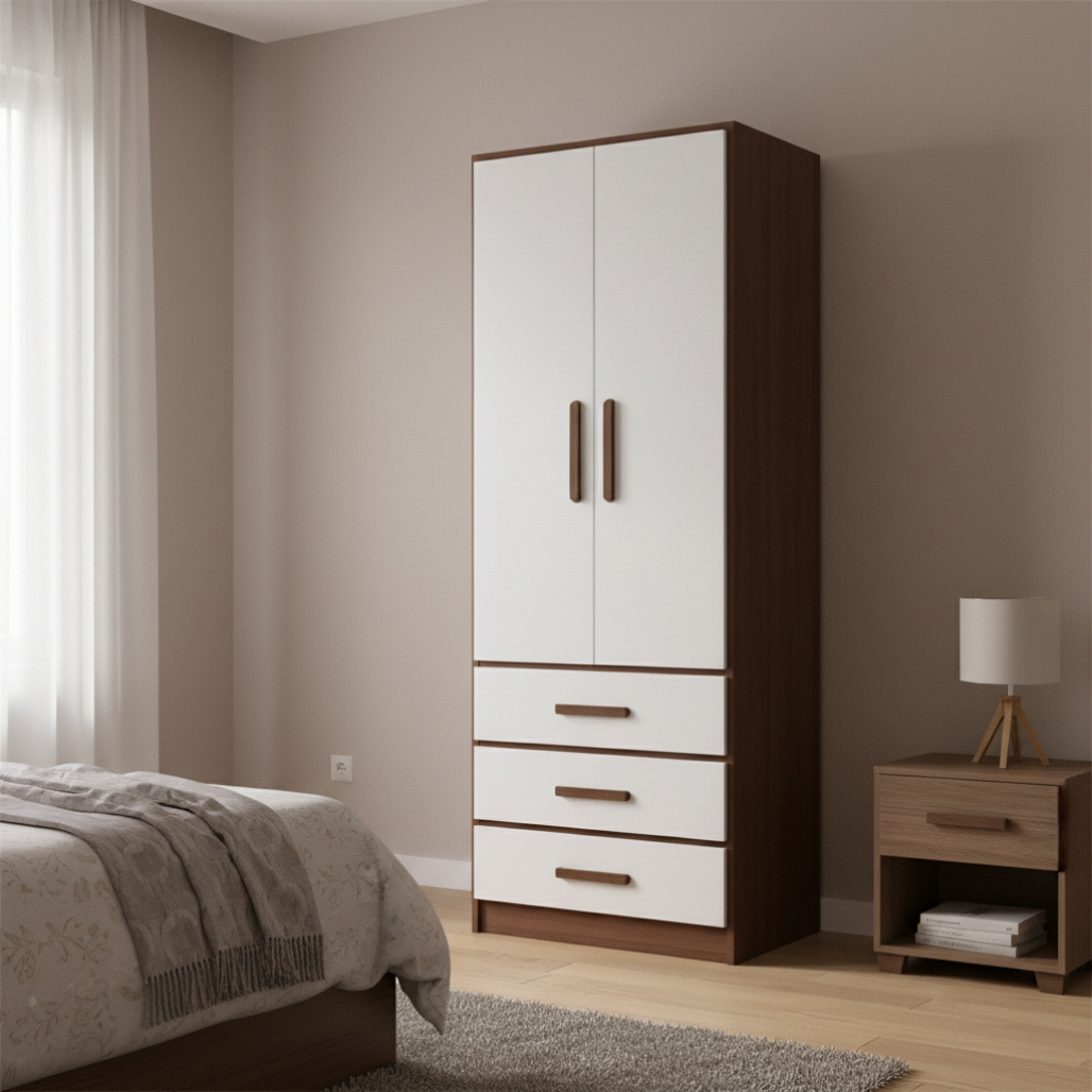 Carlo 2 Door With Drawer Wardrobe