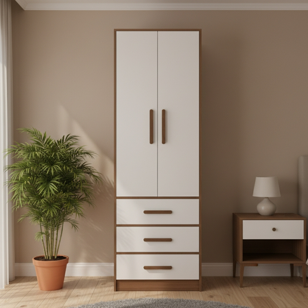 Carlo 2 Door With Drawer Wardrobe