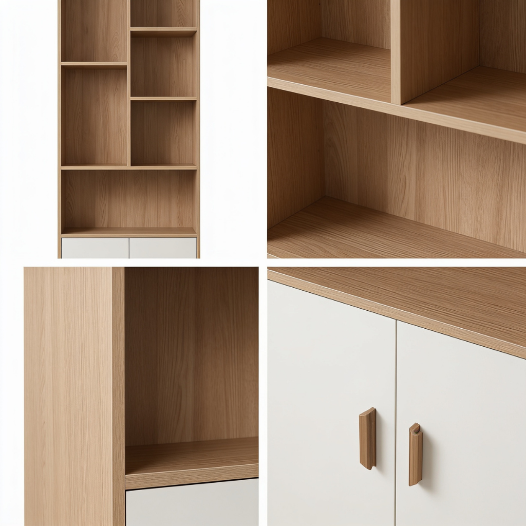 Carlo 6-Shelf Tall Bookshelf – Wood & White