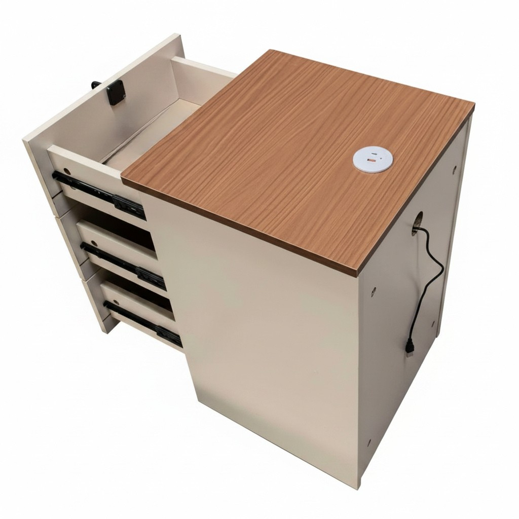 Carlo Modern Nordic 3-Drawer Bedside Table With Lock – Two-Tone Storage Cabinet