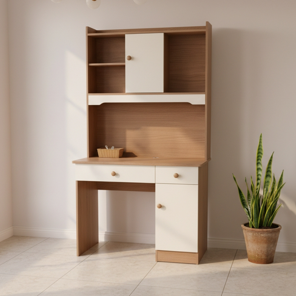 Carlo Modern Study Table With Bookshelf