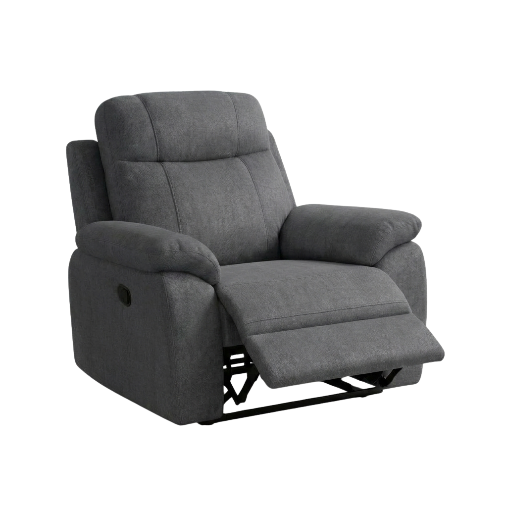 Catherine 1 Seater Recliner Sofa – Pet Friendly Fabric (Charcoal)