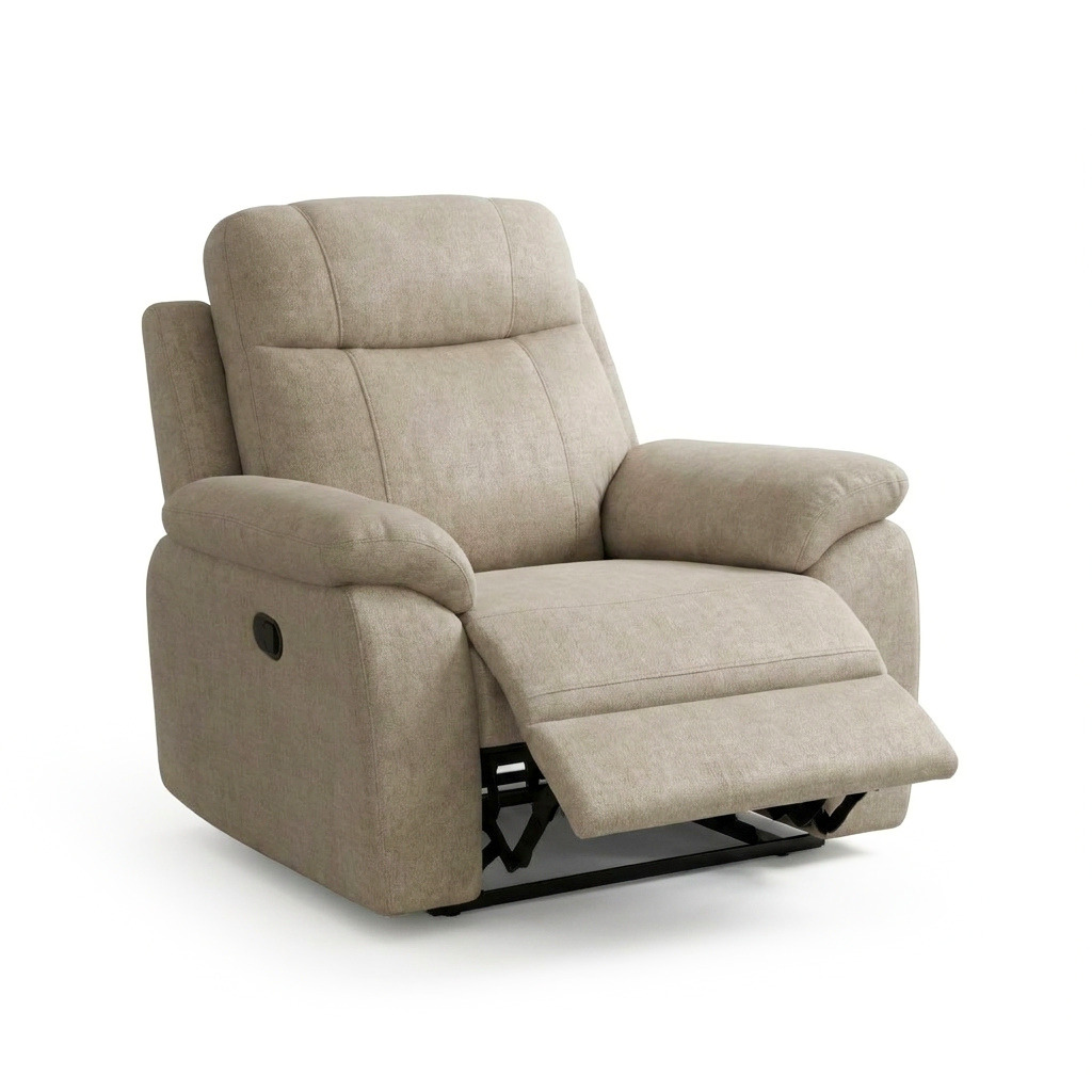 Catherine 1 Seater Recliner Sofa – Pet Friendly Fabric (Hazy Grey)