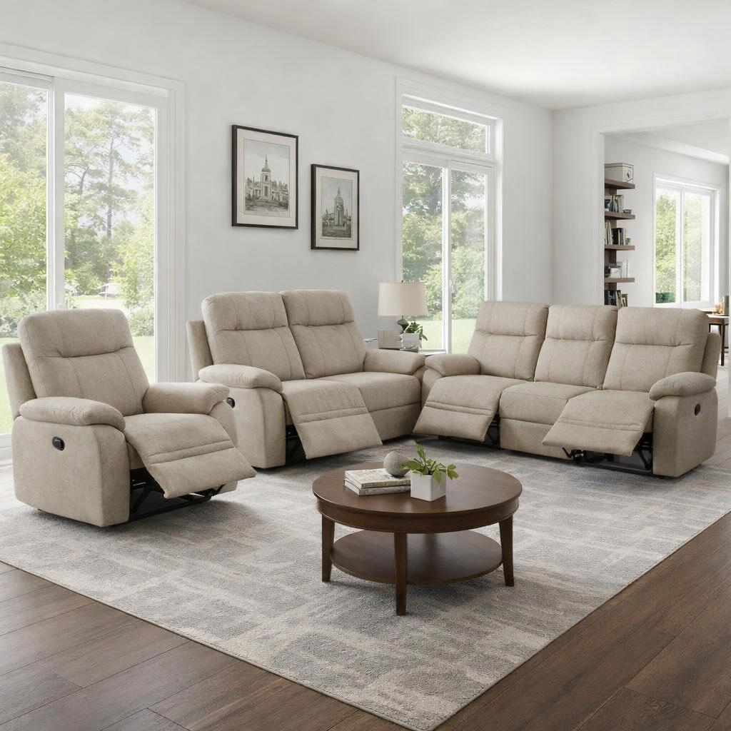 Catherine 1 Seater Recliner Sofa – Pet Friendly Fabric (Hazy Grey)