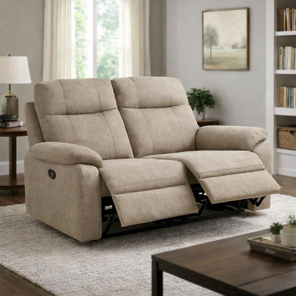 Catherine 2 Seater Recliner Sofa – Pet Friendly Fabric (Hazy Grey)