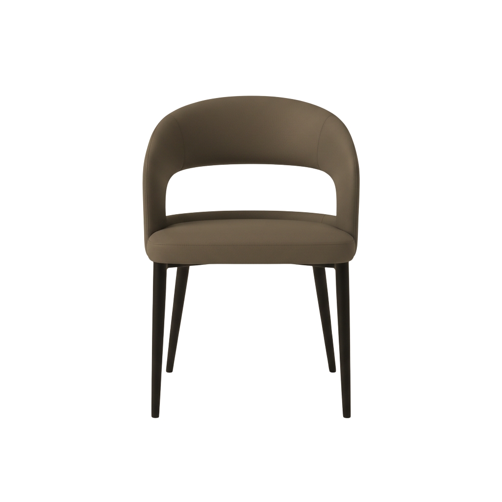 Cento Modern Round Open-Back Faux Leather Dining Chair