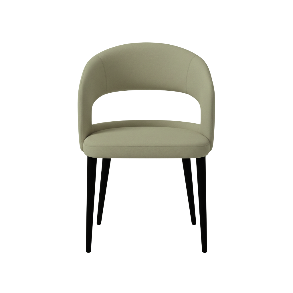 Cento Modern Round Open-Back Faux Leather Dining Chair