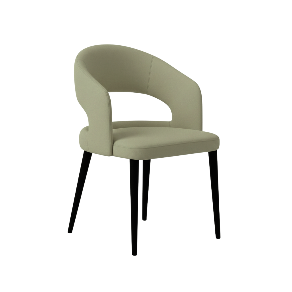 Cento Modern Round Open-Back Faux Leather Dining Chair
