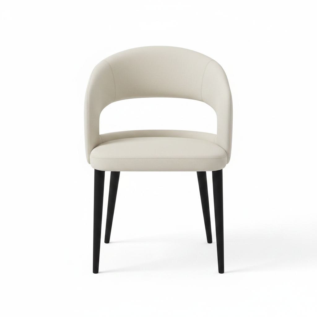 Cento Modern Round Open-Back Faux Leather Dining Chair