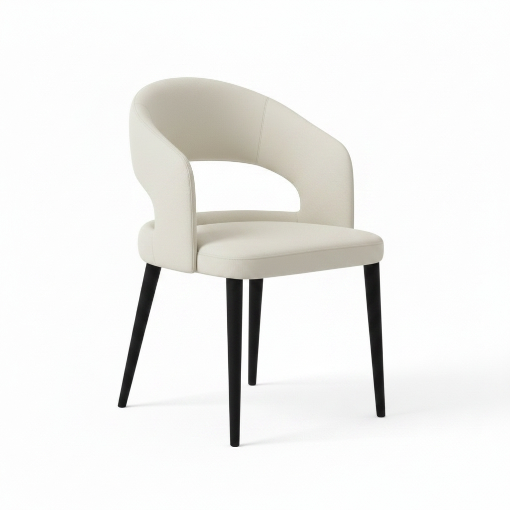 Cento Modern Round Open-Back Faux Leather Dining Chair